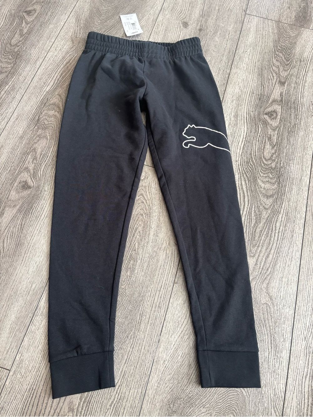 PUMA Kids' Black Logo Jogger Bottoms